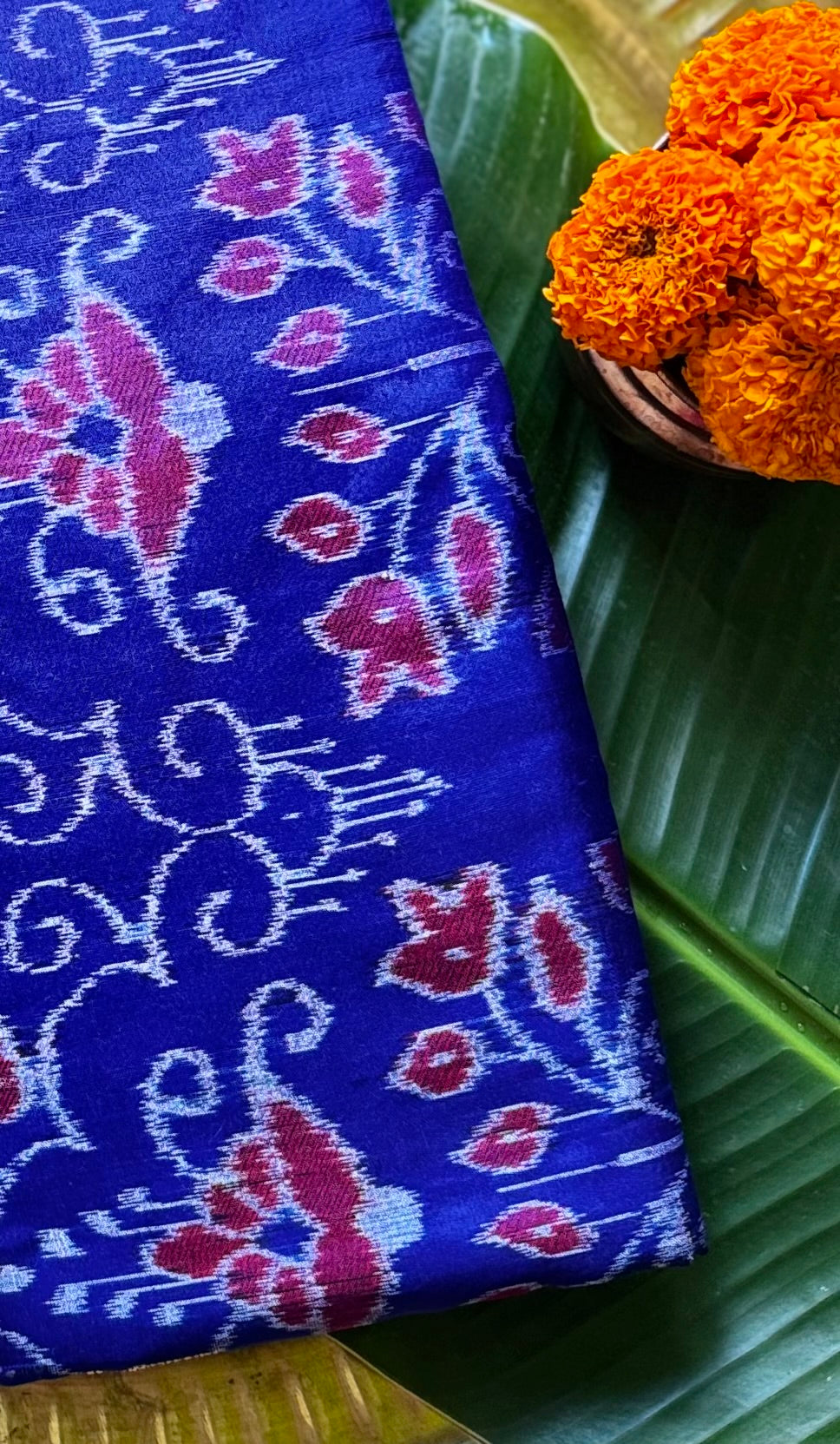 Neelanjali - Royal Blue & Rani Pink Sambalpuri Silk Saree