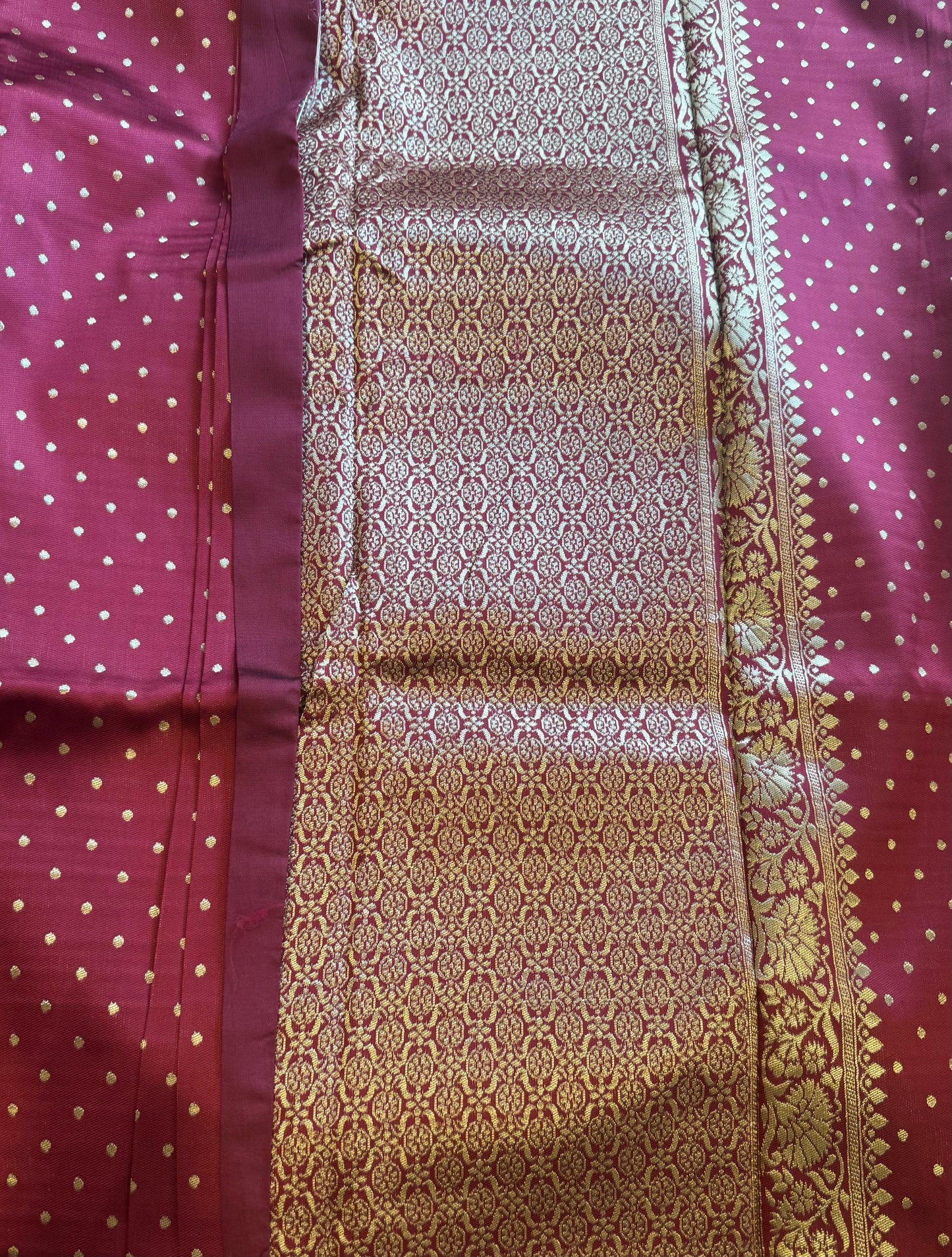 Rakta Chandrika – Deep Maroon Banarasi Silk Saree with Zari Butis & Floral Jaal