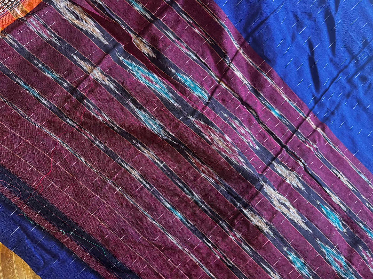 Neel Rekha – Indigo Sambalpuri Cotton Saree with Ikat Border