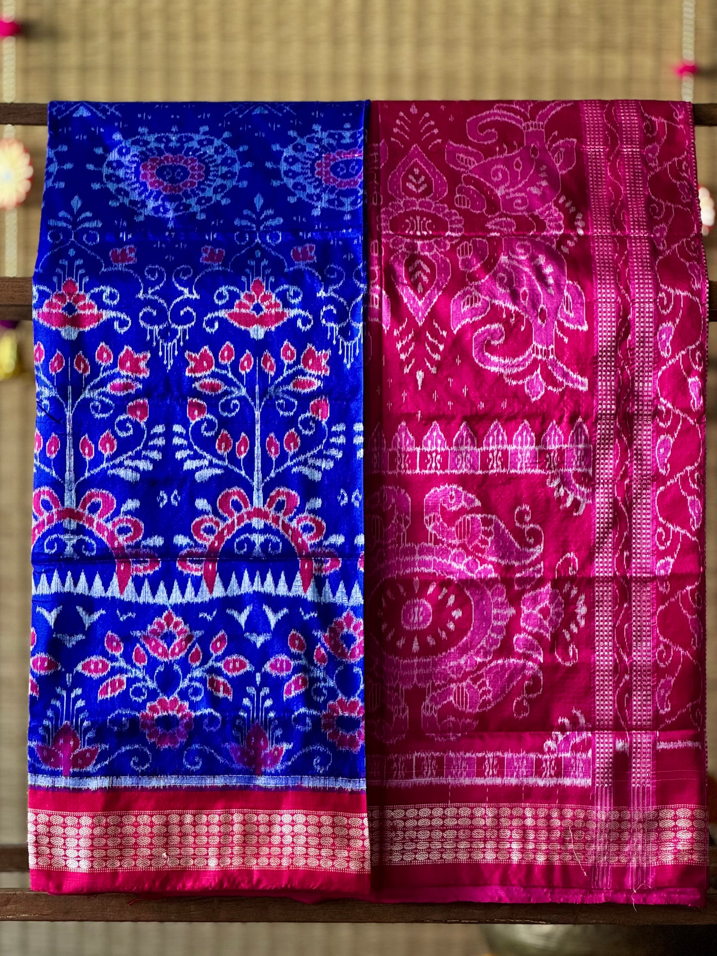Neelanjali - Royal Blue & Rani Pink Sambalpuri Silk Saree