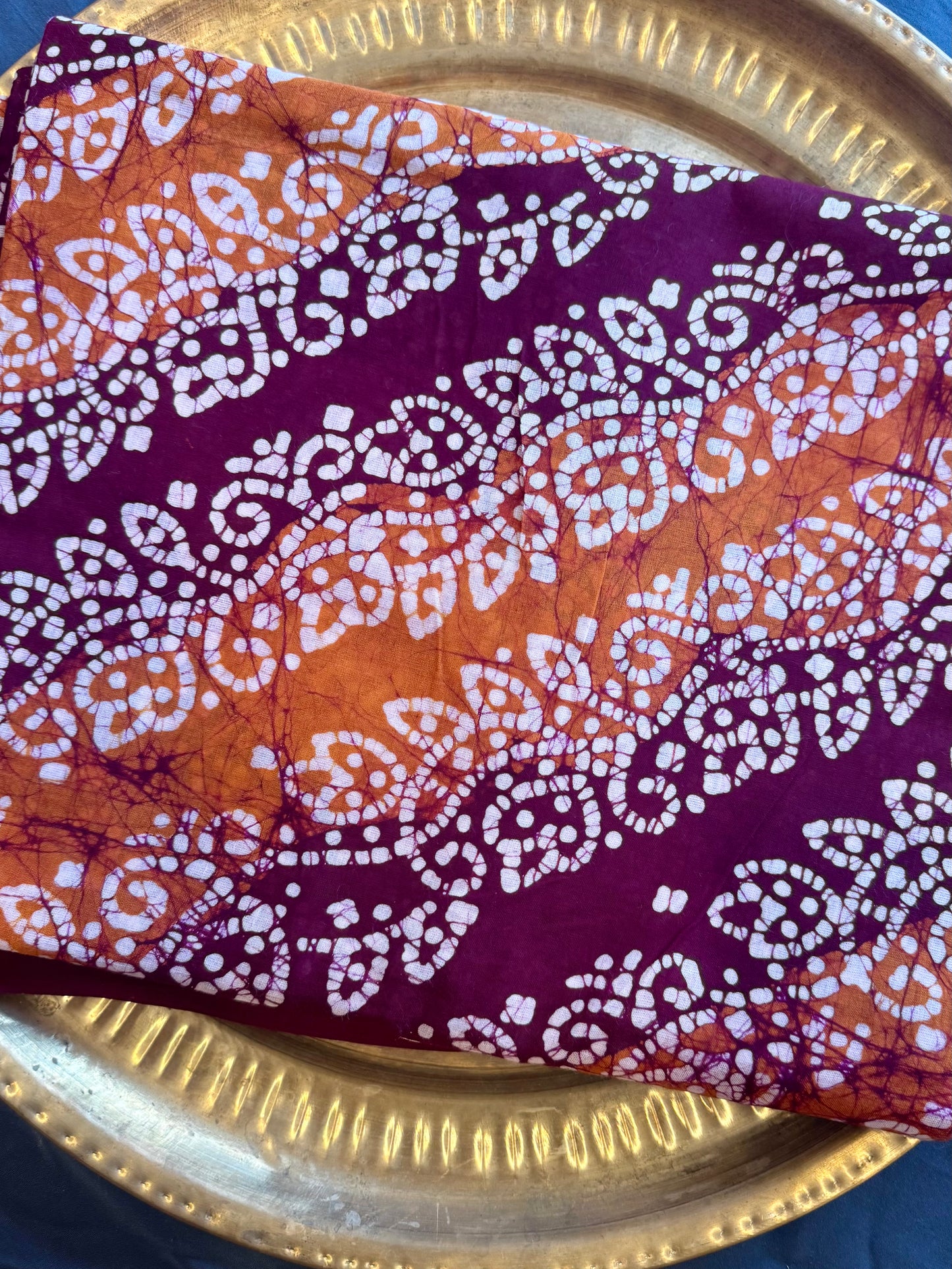 Rakta Lehar – Maroon Batik Cotton Saree with Resist-Dyed Patterns