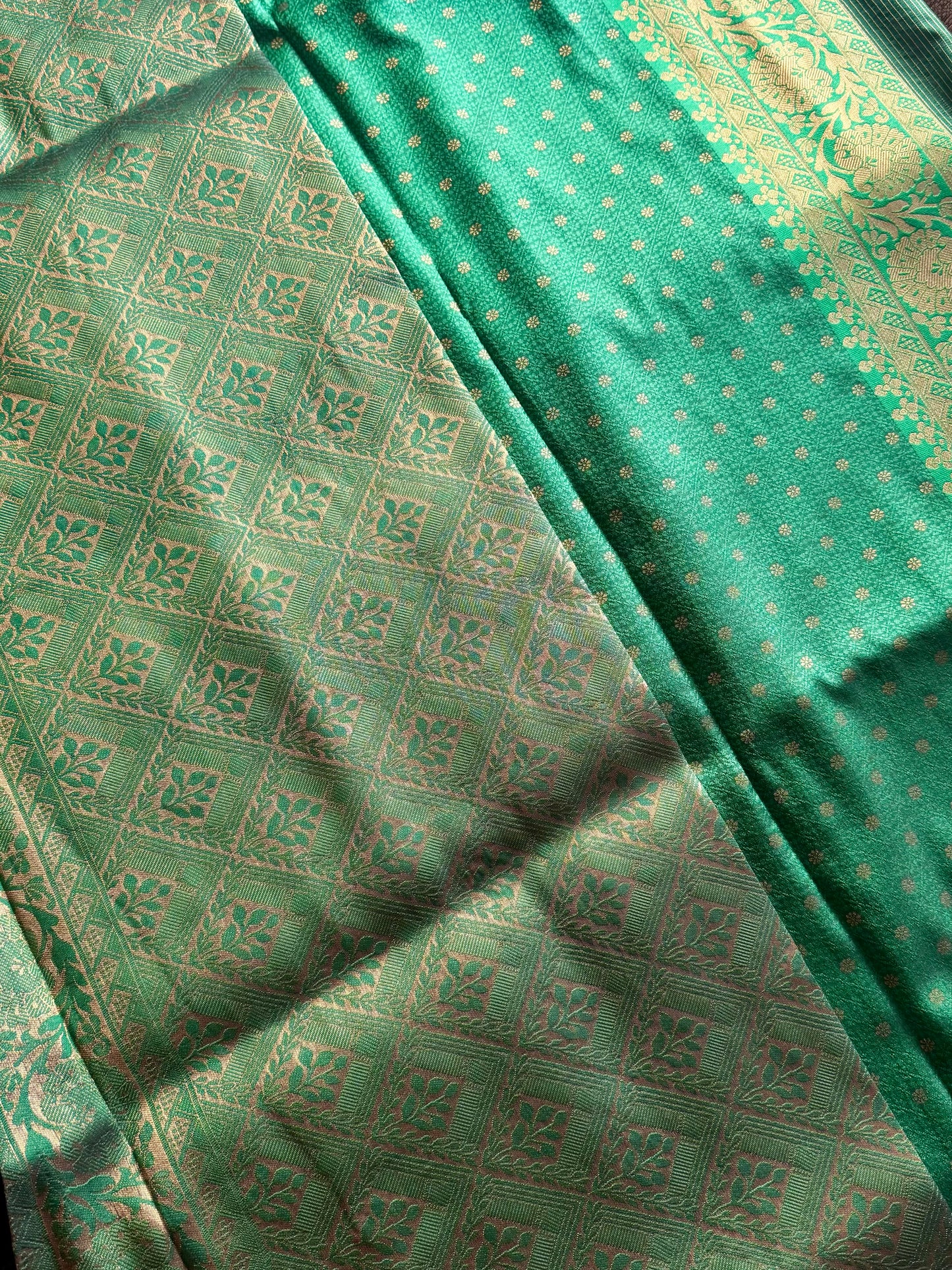 Neel Vana – Emerald Green Zari Woven Saree with Heritage Motifs