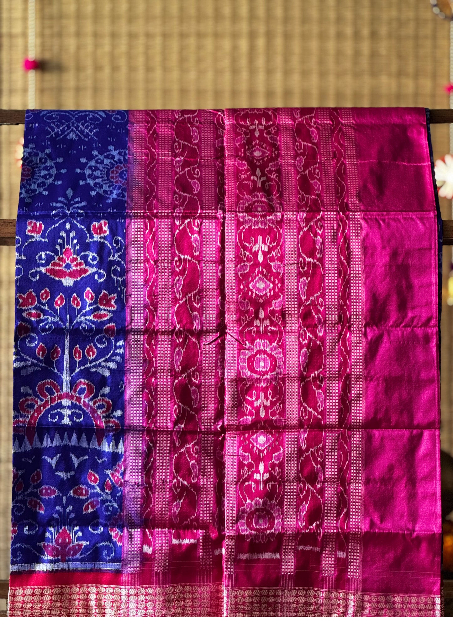Neelanjali - Royal Blue & Rani Pink Sambalpuri Silk Saree